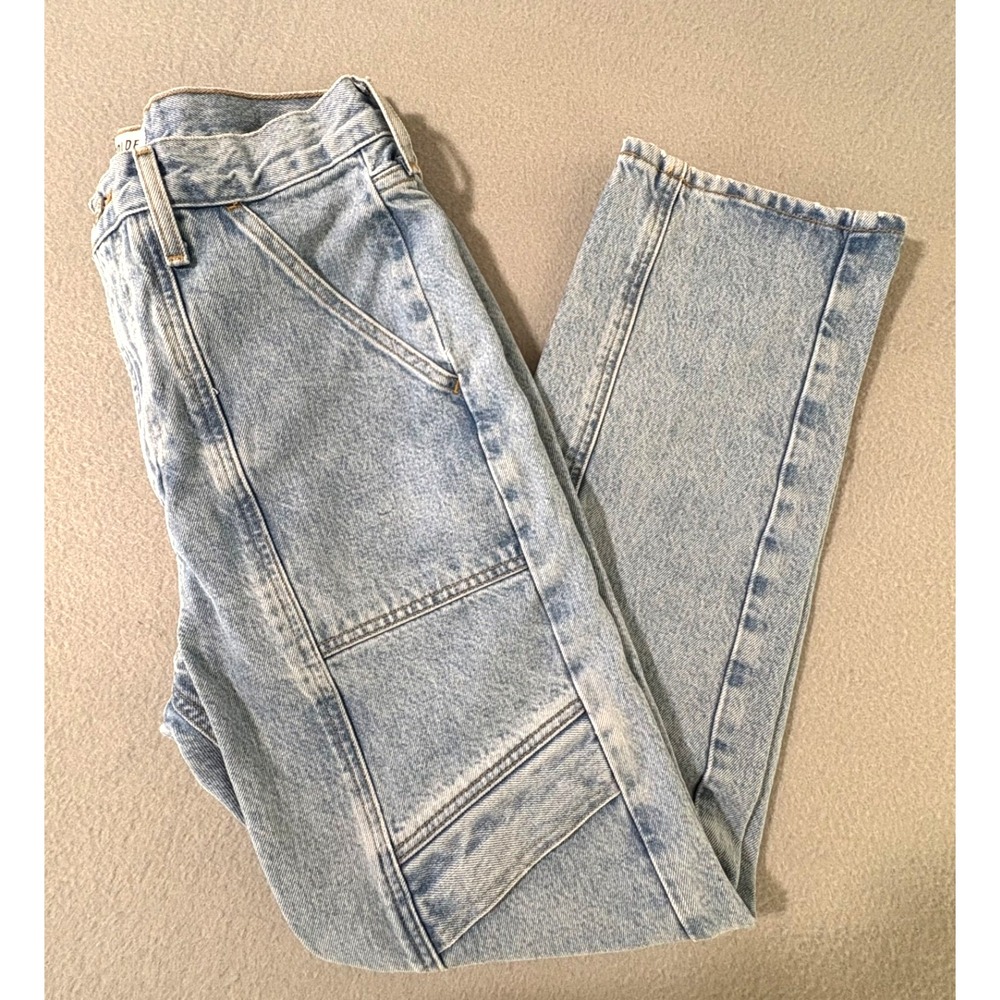 AGOLDE Cooper Carpenter Jeans Women Size 27 Light Wash High Rise Utility Pockets